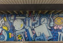 Muraly Michala Škapy a Matěje Olmera v metru na Florenci